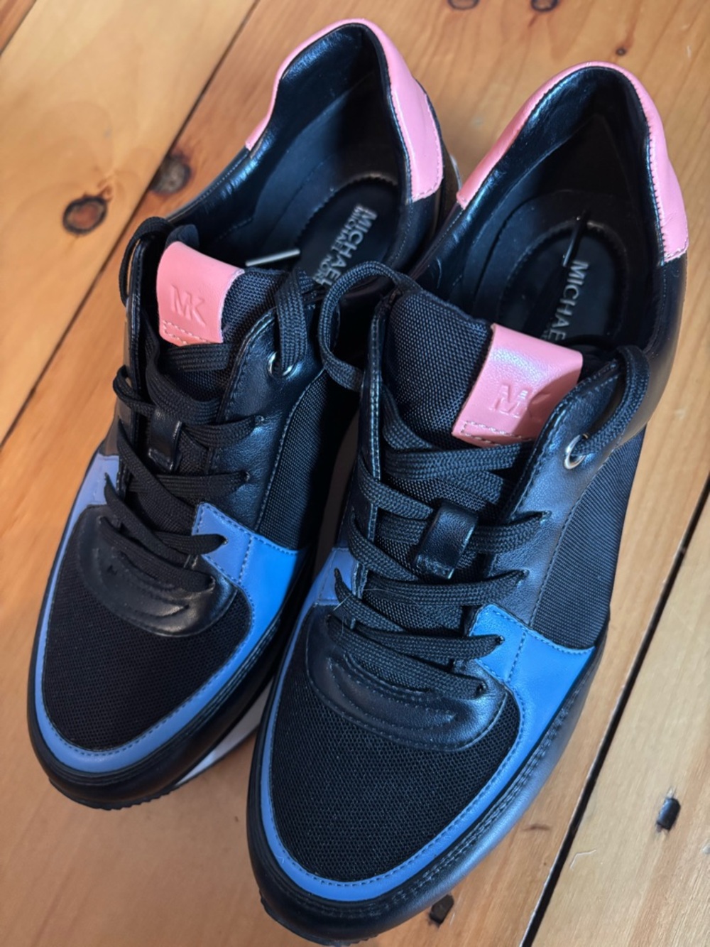 Michael Kors Black Sneakers with Pink Accents